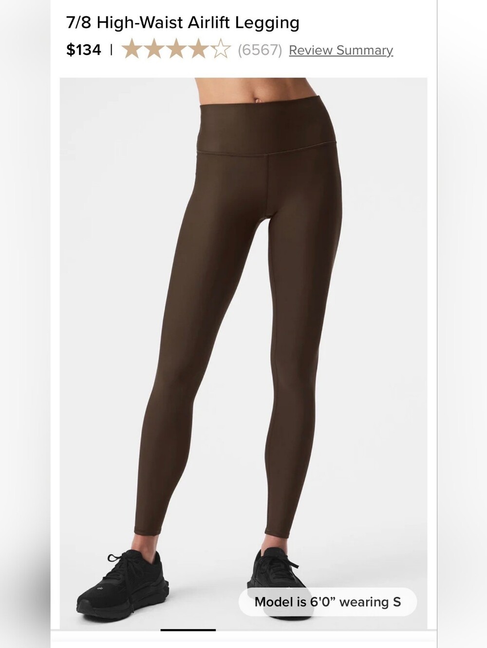 Alo Yoga Airlift Leggings Espresso NWTS XS